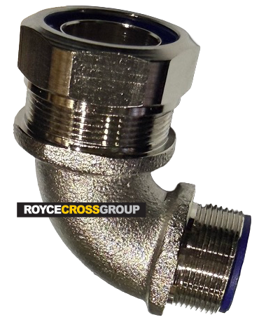 M32 90-degree conduit fitting [IP66] - nickel-plated brass