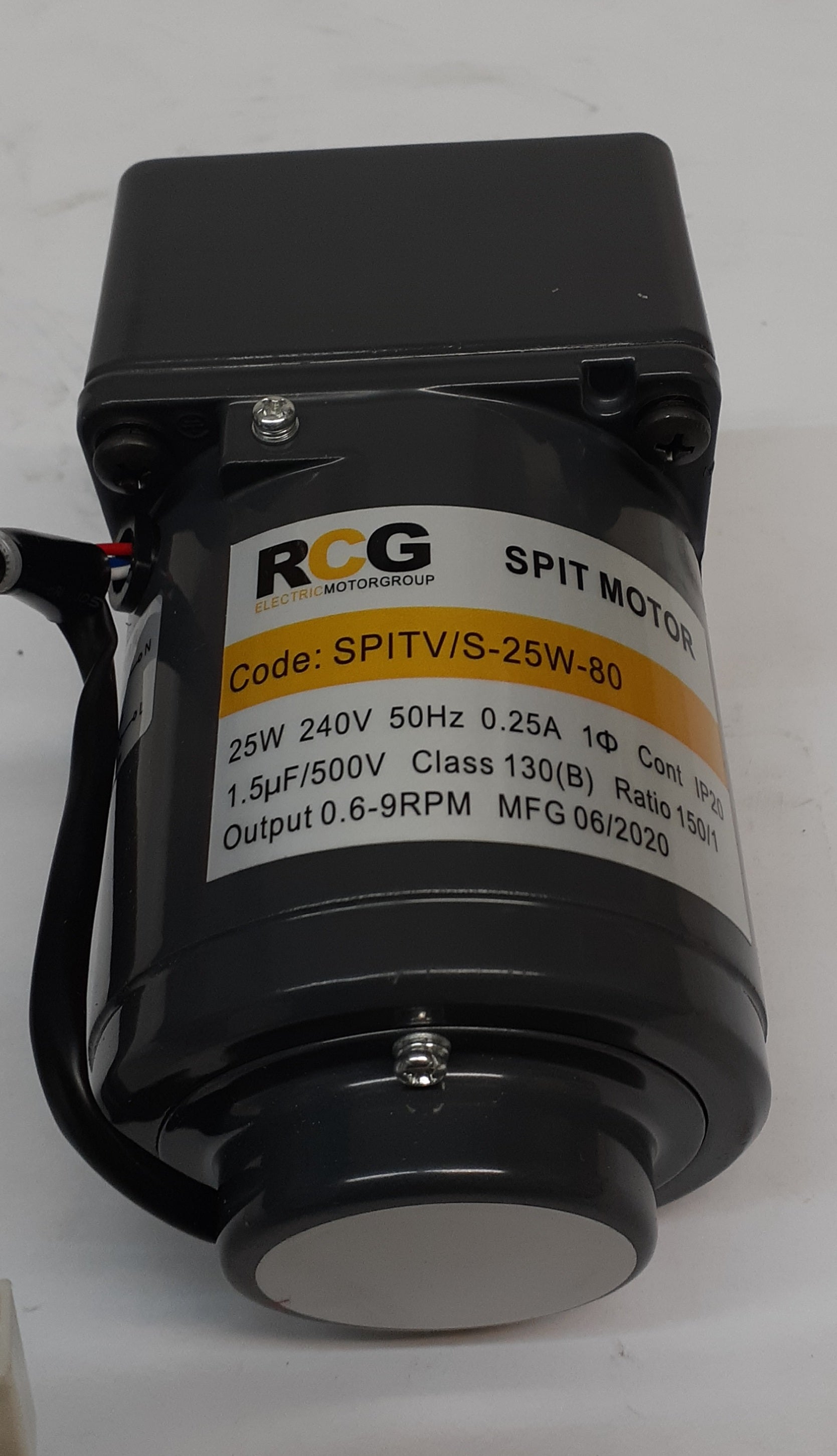 Variable speed spit motor 25W 1phase 240V 50Hz 150:1 0.6 to 9 rpm 10mm Shaft, 4mm Key (4IK25RGN-C + 4IK150K)