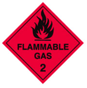 Dangerous goods labels - flammable gas 2 metal sign 270mmx270mm