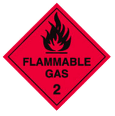 Dangerous goods labels - flammable gas 2 metal sign 270mmx270mm