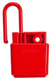 Red non-conductive prinzing lockout hasp