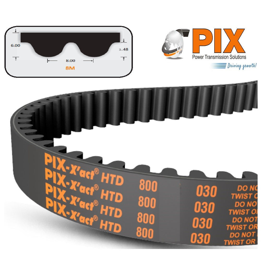 8M Timing Belt, 130T, 1040mm x 33mm Wide - PIX (Cut From Sleeve, Non Returnable)