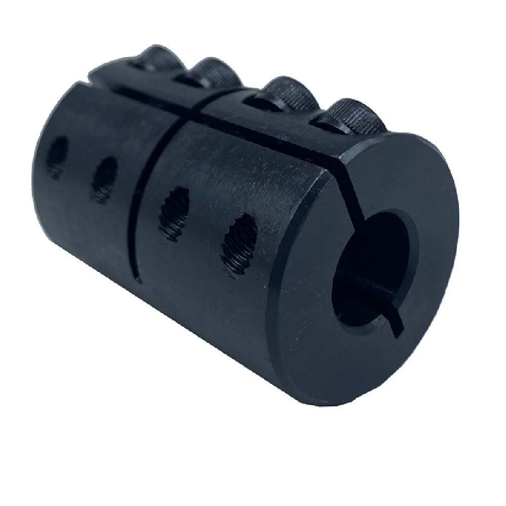 Rigid Coupling 20mm to 20mm (No Key Ways), 1 Piece Slit, Clamp Type, Steel With Black Oxide
