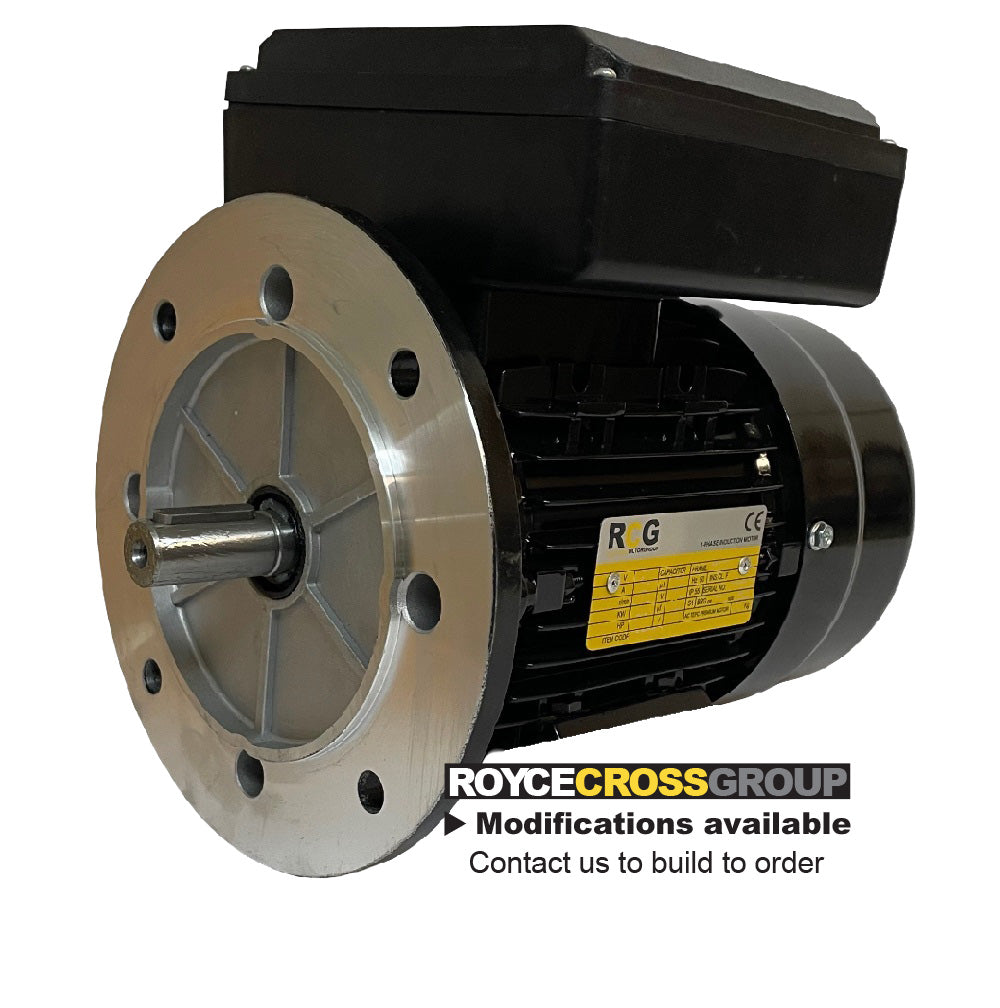 RCG Alloy ML80 0.55kW 4P TEFC B5 Flange Mount 1 Phase 240V IP55 CSCR Electric Motor 19mm Shaft - ML801-4 (B5)