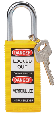 Yellow long body safety padlock