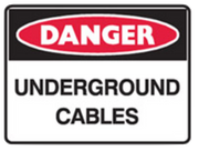Danger underground cables self-adhesive sign 180x250mm