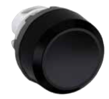 ABB Momentary Flush Push Button, Black With Black Plastic Bezel, 1SFA611100R1006