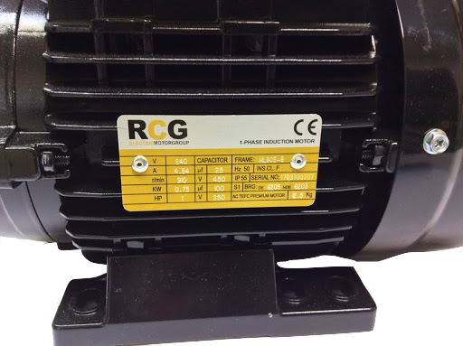 RCG Alloy ML90S 0.75kW 6P TEFC B3 Foot Mount 1 Phase 240V IP55  CSCR Electric Motor 24mm Shaft - ML90S-6 (B3)