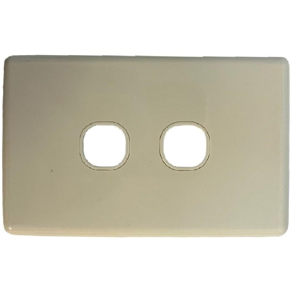 2 Gang Classic Wall Face Plate - White