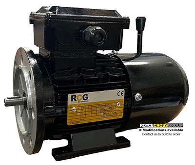 RCG Alloy MSEJ90S 1.1kW 4P Brake Motor TEFC F B35 Foot & Flange 415/3/50 IP55 DC Brake Electric Motor 24mm Shaft ***S3 Duty Only***