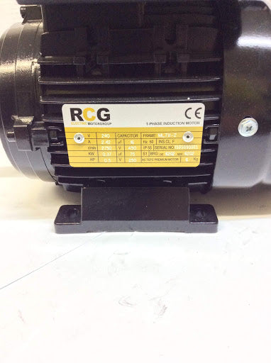 RCG Alloy ML71 0.37kW 2P TEFC B3 Foot Mount 1 Phase 240V IP55 CSCR Electric Motor 14mm Shaft - ML711-2 (B3)
