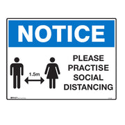 NOTICE Please practice social distancing 300x450mm flute