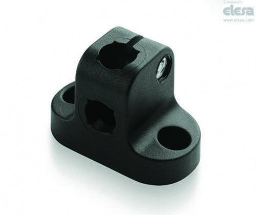 MSX base T clamp - suit 10mm square or 12mm round bar, recessed M6 hole, 40mm centres #MSX.56-B-10-12