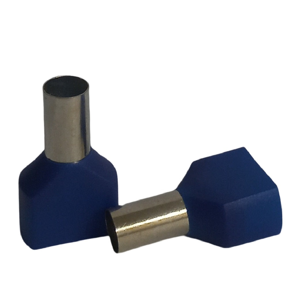 Dual cord end 16.0mm x 14mm blue - each (order 100 for pack)