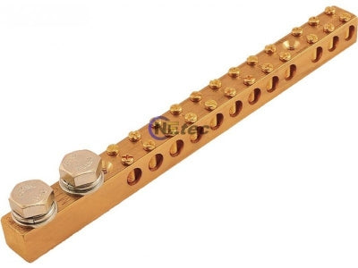 Earth/Neutral Bar - 250A, 12-way 35mm²,  2 x M10 Studs