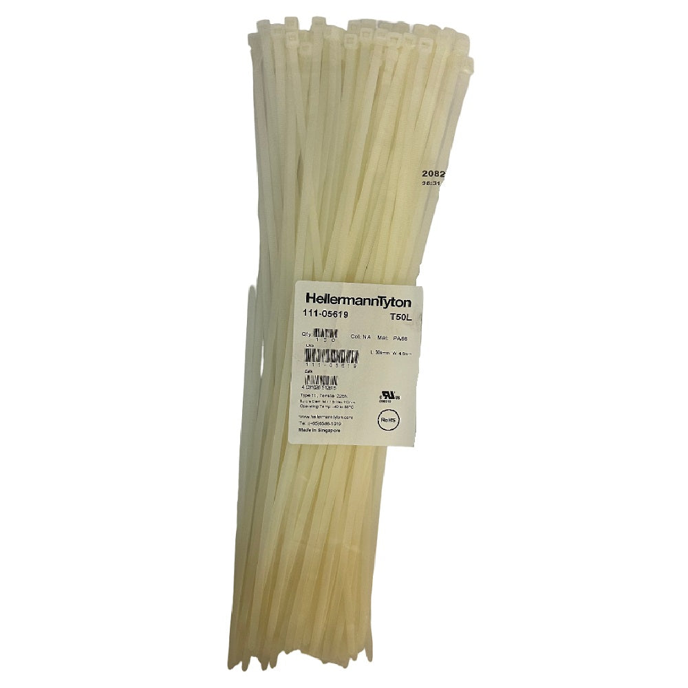 Cable Tie Natural 390mm x 4.6mm - White - 100 Pack