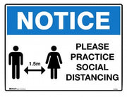 NOTICE Please practice social distancing 180x250mm labels