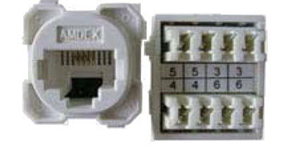 Cat3 Insert RJ45 Voice Jack Suit AMDEX/Clipsal Wall Plates