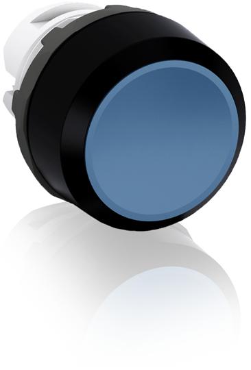 ABB Momentary Flush Push Button, Blue With Black Plastic Bezel, 1SFA611100R1004