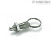 GN 717 Stainless Steel Indexing Plunger With Lifting Ring, With Lock Nut - M8 Thread, 5mm Pin, 18mm Diameter Lifting Ring #GN 717-5-M8-Ak