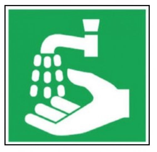 Graphic wash hands sign 300x300mm metal