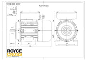 RCG Alloy ML80 0.75kW 4P TEFC B3 Foot Mount 1 Phase 240V IP55 CSCR Electric Motor 19mm Shaft - ML802-4 (B3)
