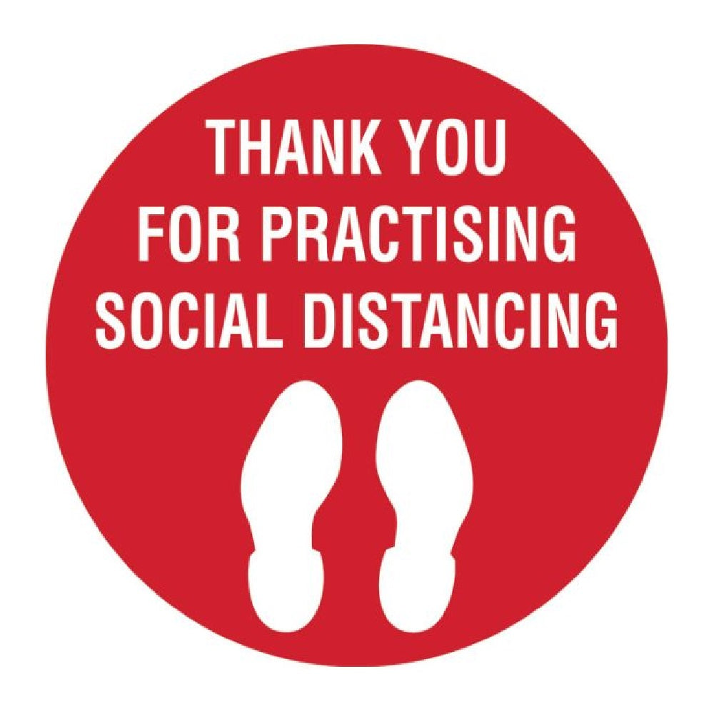Thank you for practicing social distancing 440mm floor marker