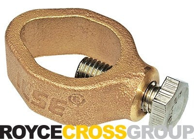 Rod to tape clamp, t/s 14 -17mm rod; 25 x 3mm copper tape