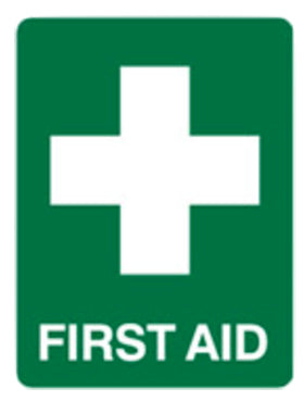 First Aid Sign - H450mm x w300mm Poly