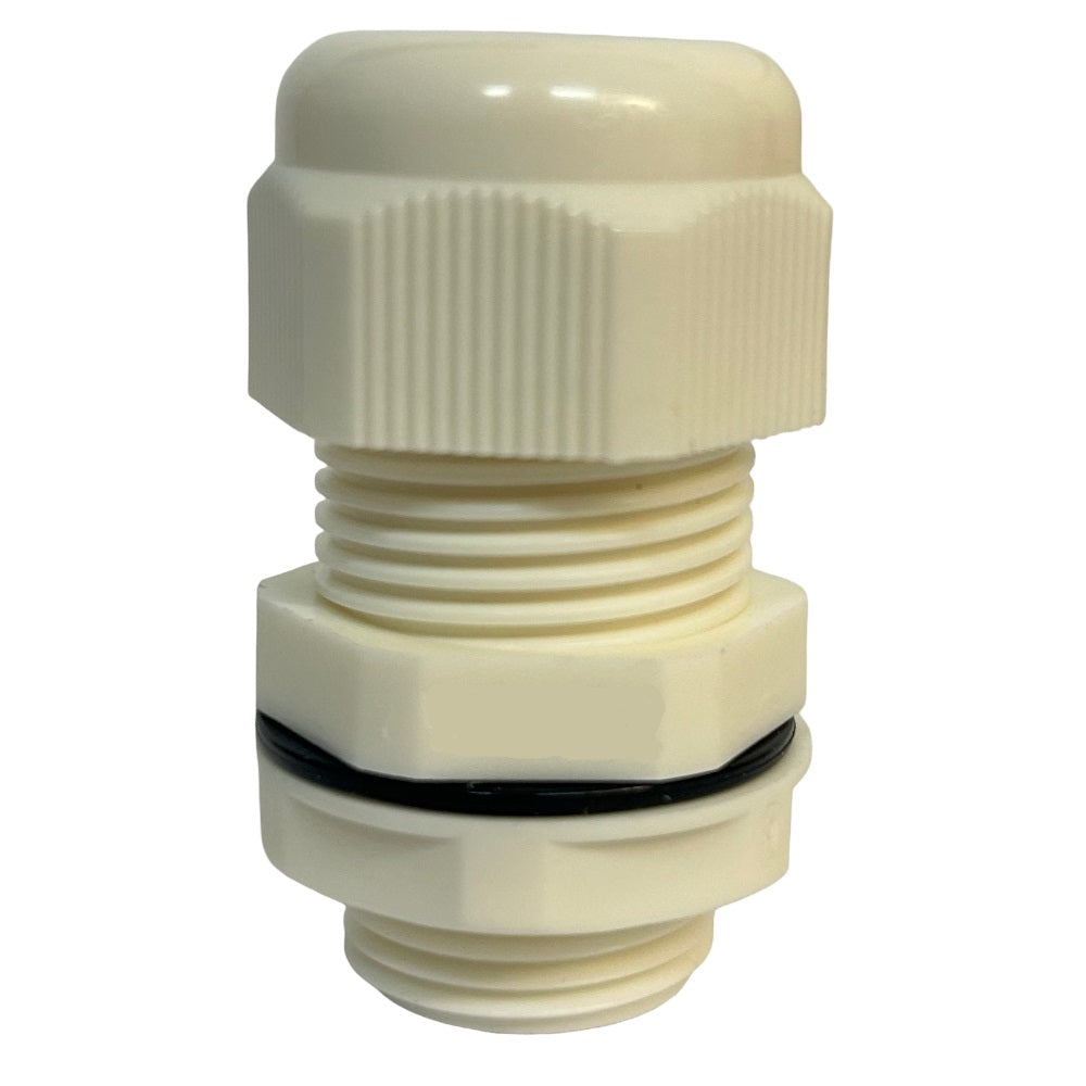 M16 thread nylon gland - suit 5-10mm cable - white #AG-16W (order 50 for box)