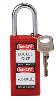 Red long body safety padlock
