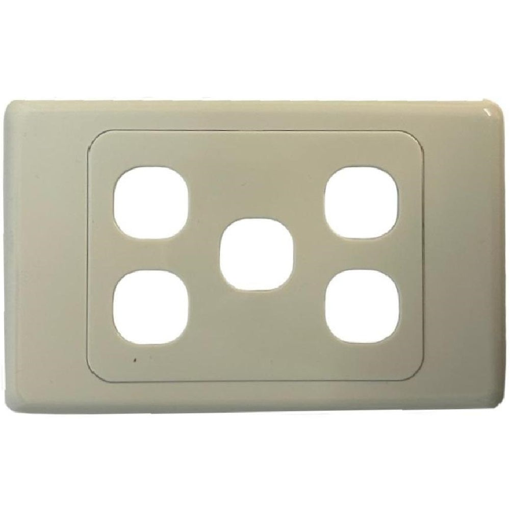 5 Gang Wall Face Plate - White