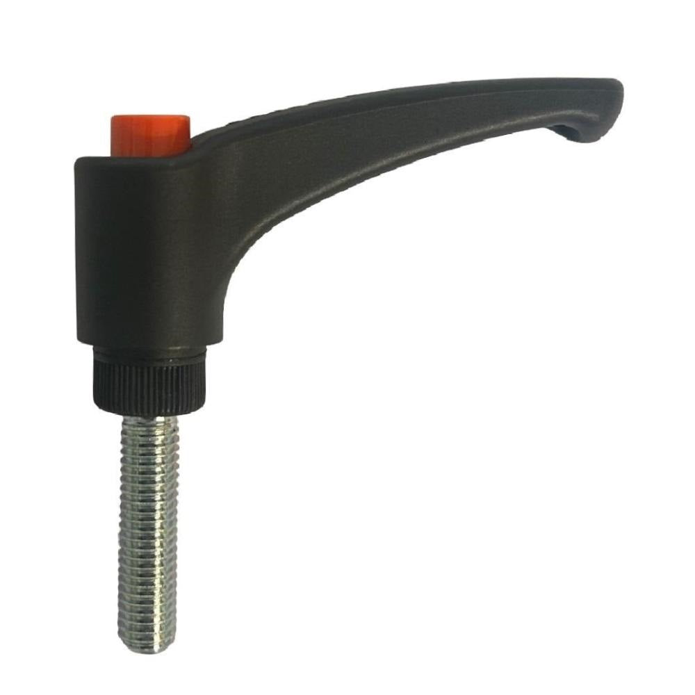 ERX.P adjustable handle 78mm, black handle with orange indexing button with M12 x 25mm thread ERX.78 p-M12x25