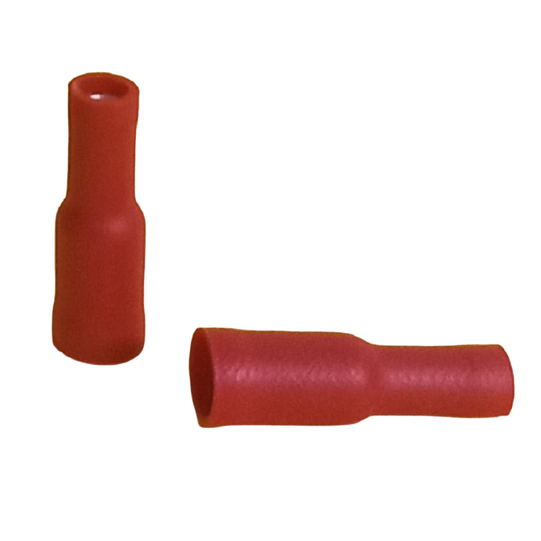 Red female bullet 4mm - 100 pack