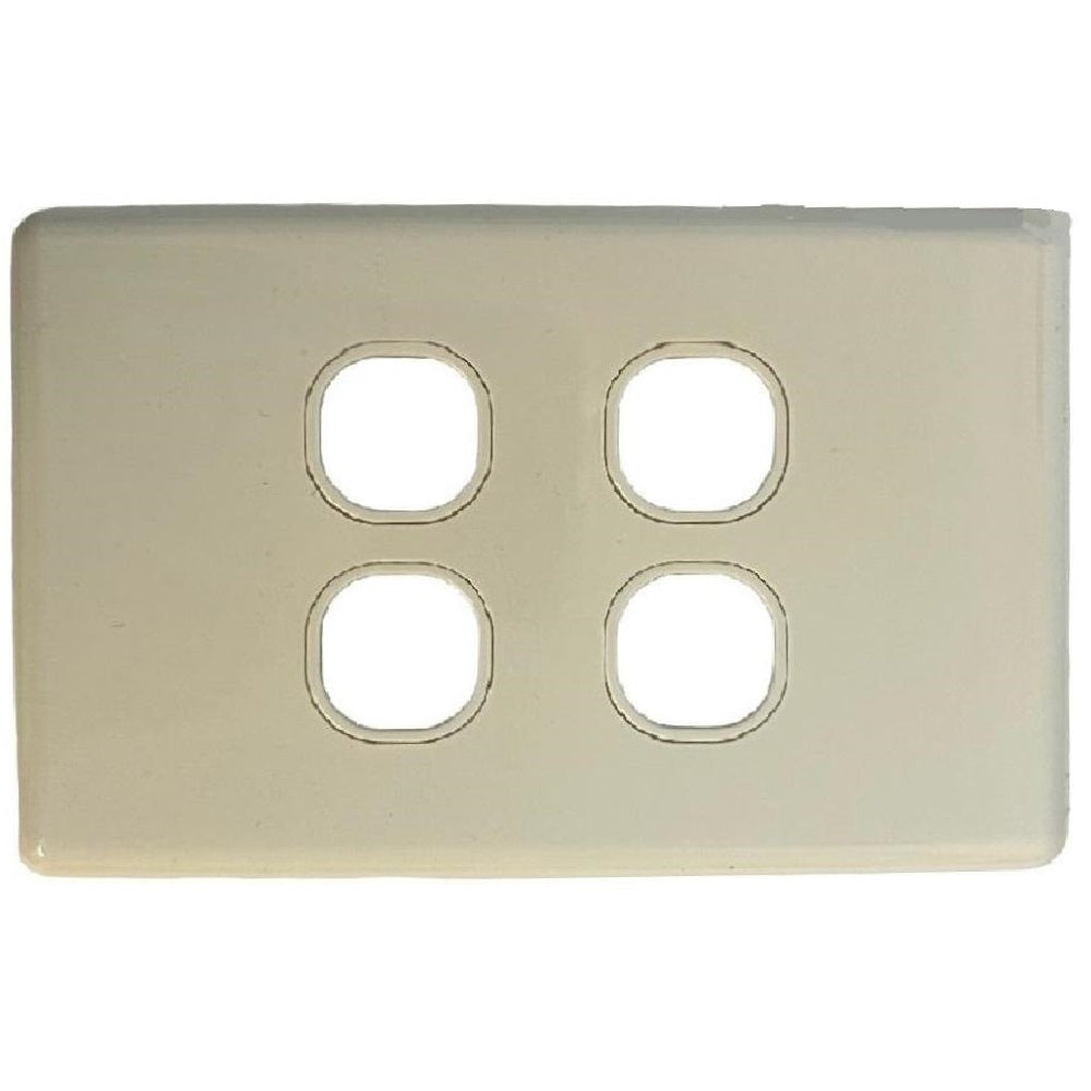 4 Gang Classic Wall Face Plate - White