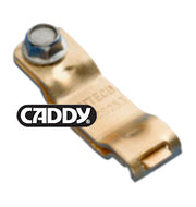 Bolt close tape clamp - copper - 25x3mm tape stamped