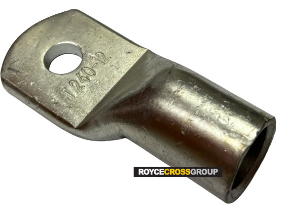 Copper crimp lug, 240mm cable, 12mm stud (order 12 for a box)