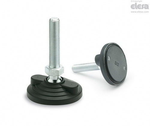 LV.F-AS adjustable foot - 125mm diameter x 225mm high, anti-slip disk M24 x 158mm thread #LV.F-125-24-AS-M24x158