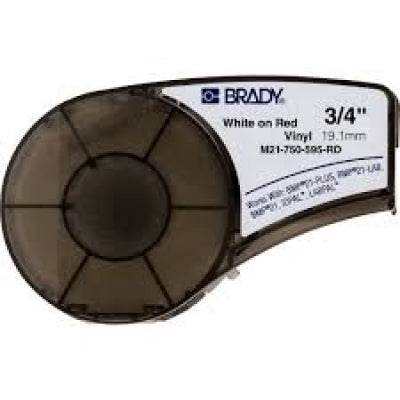 M21-750-595-RD Indoor/Outdoor Vinyl W19.1mm x 6.4m BMP21+ B-595 Continuous Red