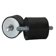 Anti Vibration Mount, Cylindrical, 80mm x 60mm, Male-Male,  M12x1.75P x 30mm Long - M12x1.75P x 30mm Long, 40 Shore Hardness 230kg Max Compression Load
