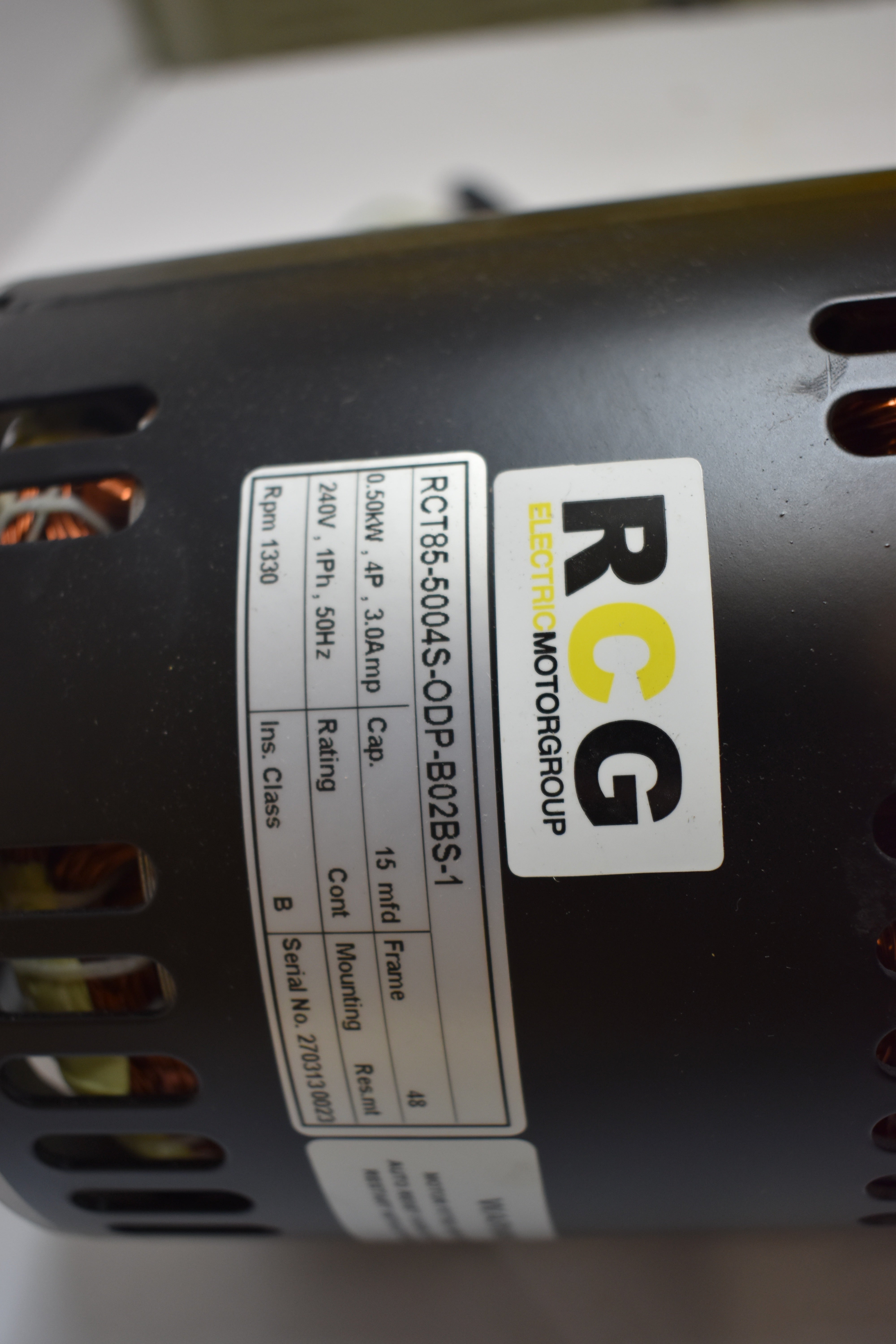 RCG 85 500W 4p variable speed extended NDE shaft/rear end shield tacho groove