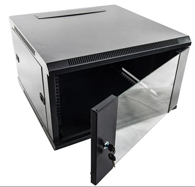 6RU 450mm Deep Glass Door Wall Cabinet