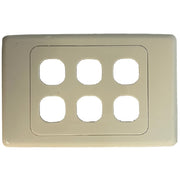 6 Gang Wall Face Plate - White
