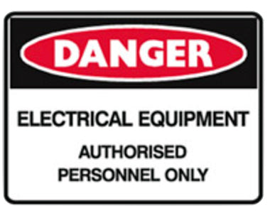 Electrical Equipment Authorised Personnel Only Sign - H180mm x W250mm - Self Adhesive