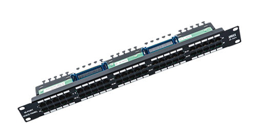 Cat3 50-port 1RU patch panel with two female AMP