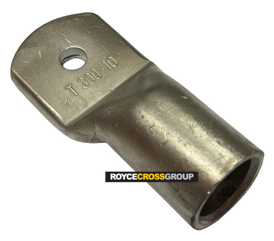 Copper crimp lug, 300mm cable, 10mm stud - sold per 1, order 9 for box