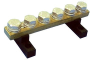 EARTH / NEUTRAL BAR - 165A, 6 x M10 Studs, c/w Feet