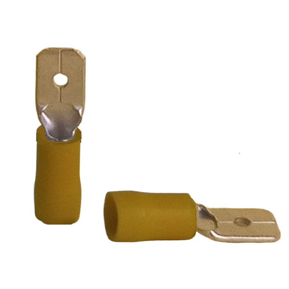 Yellow Male Tab 6.3mm - 50 pack