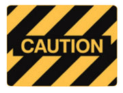Caution polypropylene sign 600x450mm