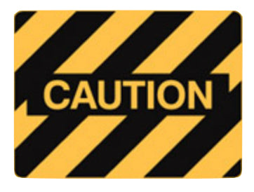 Caution polypropylene sign 600x450mm